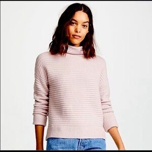 Madewell light pink Belmont Mock turtleneck wool blend Sweater size Medium